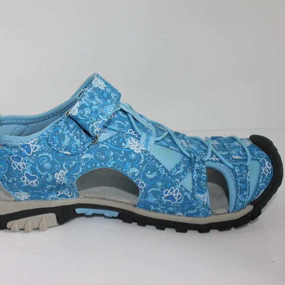 Animal Rescue Site Women's Size 8 Blue Paw Print Closed Toe Hiking Sandals - Picture 8 of 12